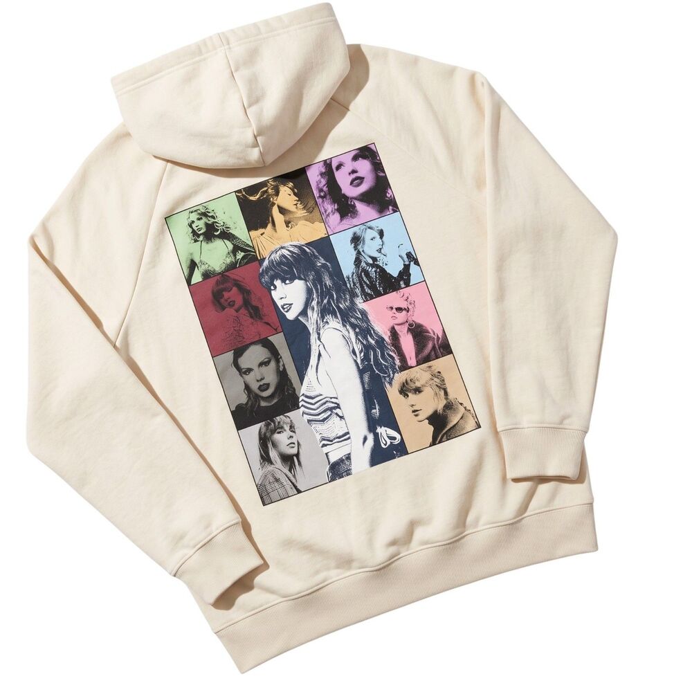 Taylor Swift The Eras Tour Cream Hooded Sweatshirt Mens XS Official Merch Hoodie